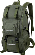 LINGYUE 45L Hiking Backpack Bagpack Waterpoof Outdoor Travel Daypack With 14 Laptop Compartment For Camping Trekking Climbing(Green)