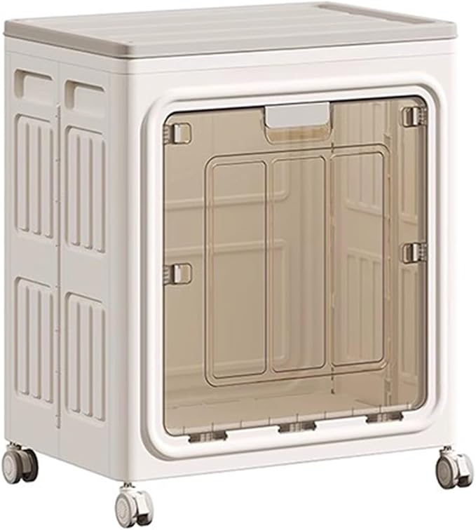 Folding Plastic Storage Box Large Capacity Clothes Blanket Storage Bin With Lid And Wheels Closet Organizer And Storage Containers For Home Office Dormitory ﻿(Style1)