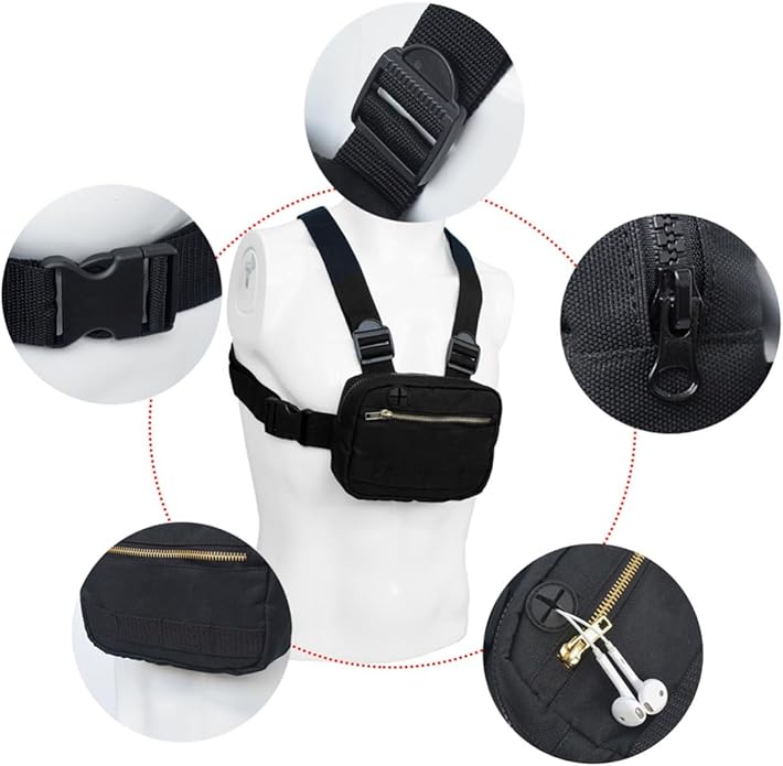Fashion Chest Pack Versatile Vest Bag for Outdoor Activities Lightweight Front Pouch for Hiking Camping and Travel for Storing Phones Tools and More