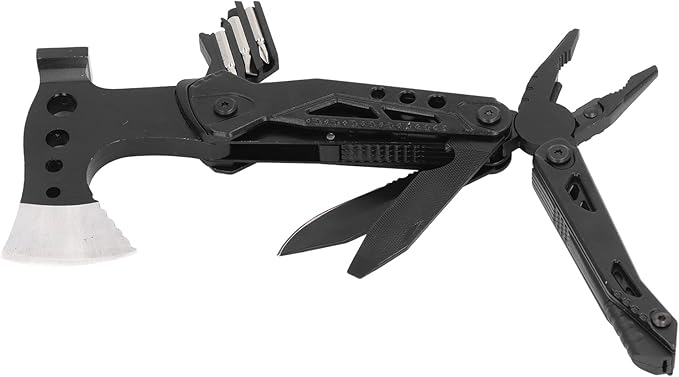 Stainless Steel Multifunctional Foldable Axe Hammer Pliers Camping Tool for Outdoor Enthusiasts Survivalists Hikers Campers