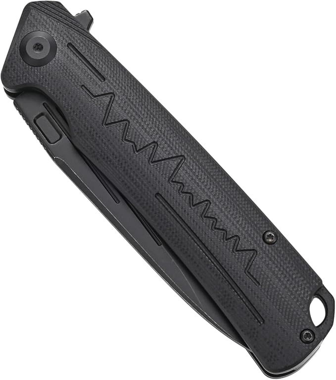 Sitivien ST136 Folding KnifeD2 BladeG10 Handle EDC Tool Knife for Outdoor Hiking Camping(Black)