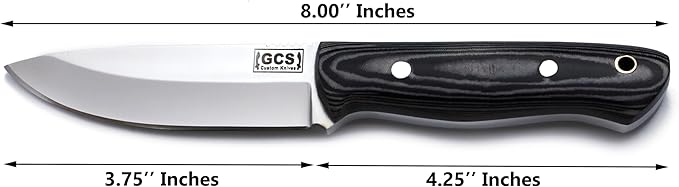 GCS Custom Handmade BLACK &amp WHITE G10 Handle D2 Tool Steel Tactical Survival Hunting Knife with Buffalo Hide Sheath GCS180