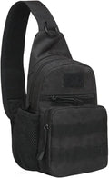 Tactical Shoulder Bag Men Hiking Backpack Nylon Outdoor Hunting Fishing Molle Trekking Sling Bag(Black)