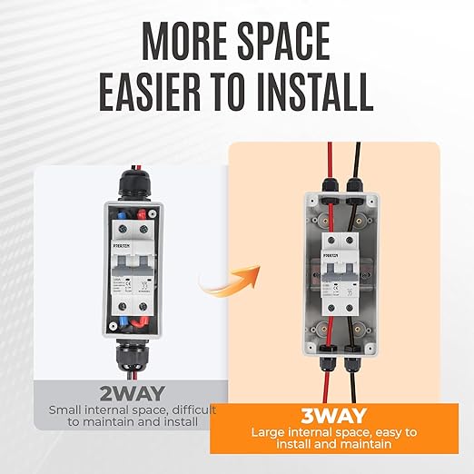 Solar Panels Disconnect Switch 40A 1000VDC PV Shut Off Switch Outdoor Circuit Breaker Box IP65 Waterproof UV-Proof