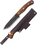 Condor Tool &amp Knife Bisonte Bushcraft Knife - 1095 High Carbon Steel - Hand Crafted Welted Leather Sheath - 4.7in Blade - 3mm Thick - 9.5oz