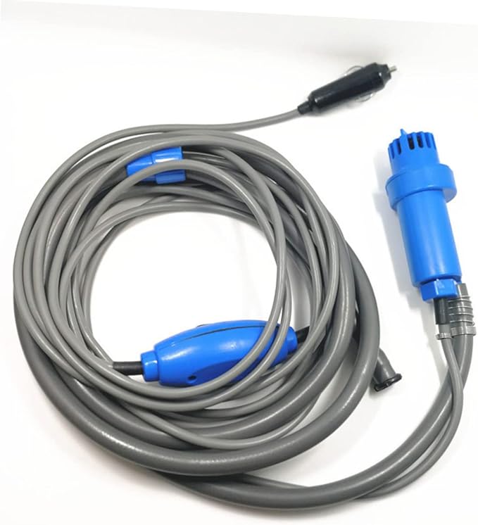 12v Portable Camping Shower Cable Electric Pump Hook Sucker for Outdoor Travel Pet Car Washing