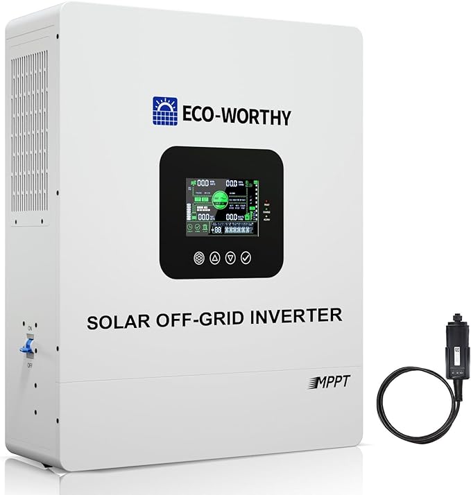 ECO-WORTHY UL1741 5000W 48V Solar Inverter Charger with WiFi 48V DC to 120V ACInversor Solar Built in 100A MPPT Solar Charge Controller40A AC ChargerWork with Lead Acid/LiFePO4Home Backup