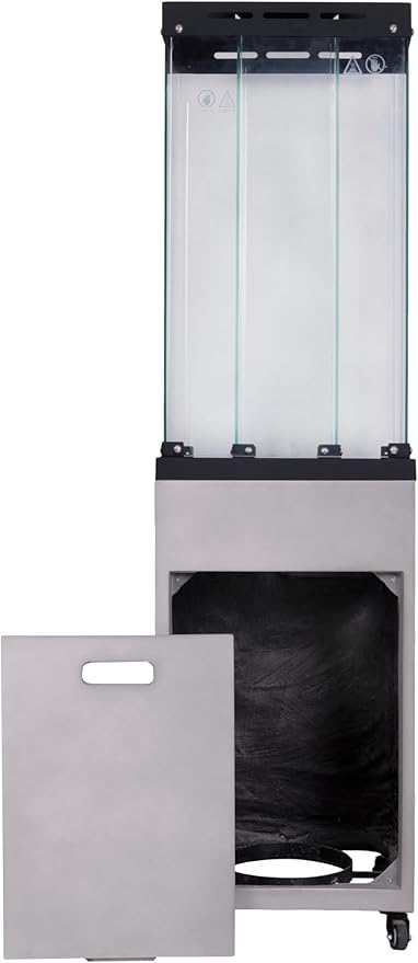 Afterglow Outdoor Patio Propane Fire Heater with Weather Cover Glass 41000 BTU Fireplace Patented &amp CSA Certificated Cement Gray