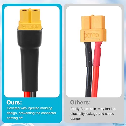 10AWG 35FT XT60 Extension Cable 2 3 5 10 15 20 25 30 35 40 50 75 100FT XT60 Female to Male Connector for Portable Power Station Solar Panel RC Battery