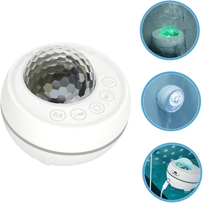 Happyyami Shower with Night Light Projector Multipurpose Portable for Bathroom Camping and Outdoor Use
