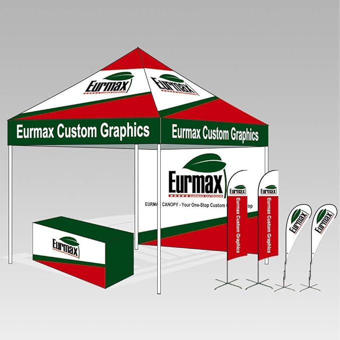 Eurmax USA 10x10 Pop Up CanopyCommercial Tent with Patented No-Tip Rolling Bag24sqft Extension Awning &amp 4 Zippered Removable WallsUV &amp Water ResistantHeavy Duty Instant Shelter GazeboRed