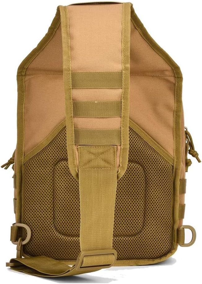 REEBOW GEAR Tactical Sling Bag Pack w/Gun Holster Small Military Rover Shoulder Sling Pack Molle Assault Range Bag Everyday Carry Diaper Bag (Style 07-Tan)