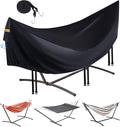 Hammock Covers for Outdoor Waterproof Durable 420D Hammock Cover for 12 ft Hammock Stand Windproof 3 Buckles &amp 1 Elastic Cord Airy VentReflective handleAll Weather Protection Hammock Rain Cov