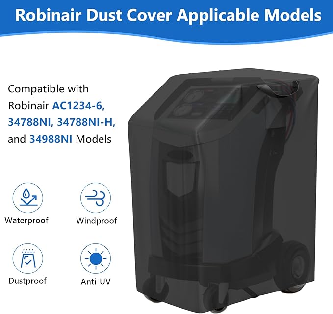 COSHNIBI Dust Cover for Robinair A/C RRR Machine Heavy Duty 600D Oxford Protector Cover Compatible with Robinair AC1234-6 34788NI 34788NI-H and 34988NI Models Black