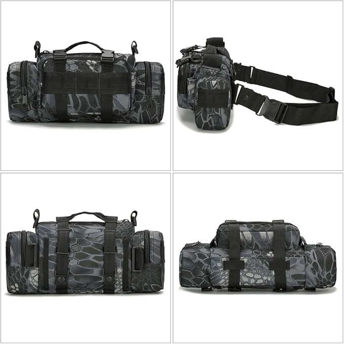 Fanny Deployment Bag Tactical Waist Pack Small Sling Pack Hand Carry Handlebar Bag (Jungle Camouflage)
