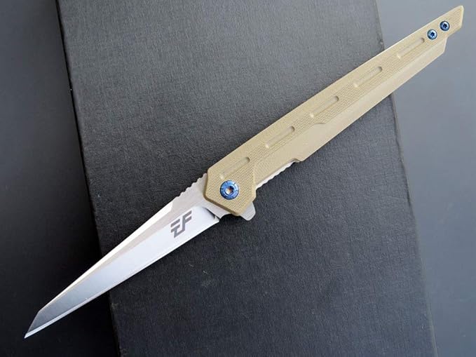 Eafengrow EF948 Folding Knife D2 Steel Blade + G10 Handle camping Knife Outdoor EDC Tool Knives (Desert)