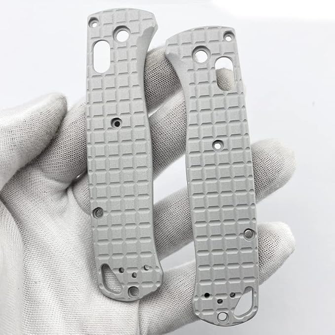 1 Pair Custom Aluminum Alloy Scales Fits for Bugout 535 Non Slip Handle Patch DIY Accessory(Gray)