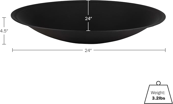Fire Bowl - 24in Firepit Insert for DIY Fire Ring or Replacement - High Temp Finish - Firepits for Outside Wood Burning by Pure Garden