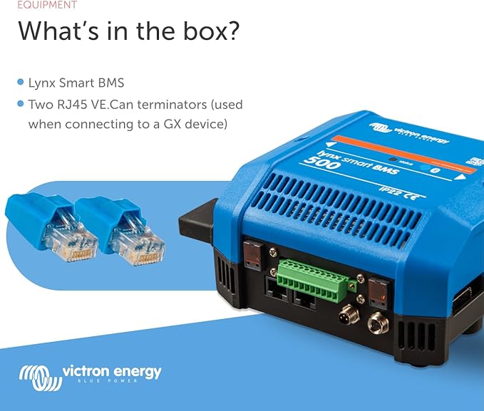 Victron Energy Lynx Smart BMS 500 M8 – Battery Management System for Smart Lithium Batteries Bluetooth Monitoring 500A Shunt Pre-Charge Contactor Blue