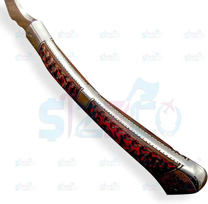 Beautiful Custom Hand-Forged D2 Steel Mirror Polished Blade Hunting Camping Tomahawk Axe with Leather Sheath Full Tang Fixed Blade Knife Ideal Gift for Birthday &amp Anniversary