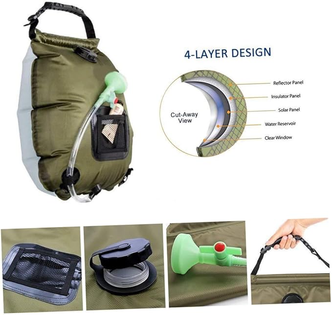 Solar Bag for Outdoor Activities 20l Camping Shower Storage Bag Portable Shower Bucket for Beach Hiking Travel