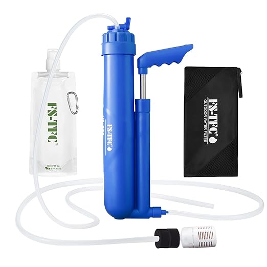 FS-TFC 6-Stage Portable Water Filter 0.01 Micron UF and CTO Improving Tastes Water Purifier Survival Gear 1.5L/Min Fast Flow for Hiking Camping Travel and Emergency Preparedness