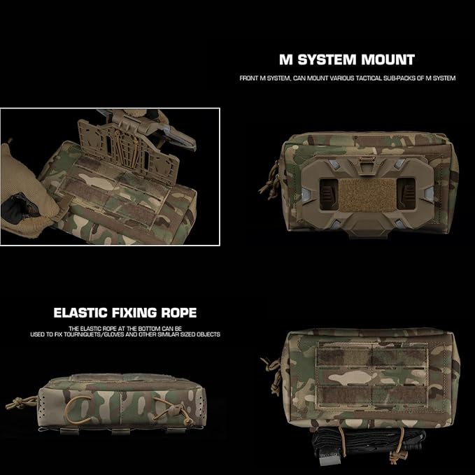 Tactical MOLLE GP Utility PouchMultifunctional Nylon Bag Multi-Color EDC Organizer Trauma Kit Bag for Duty Belt and Vest(9x2x5)