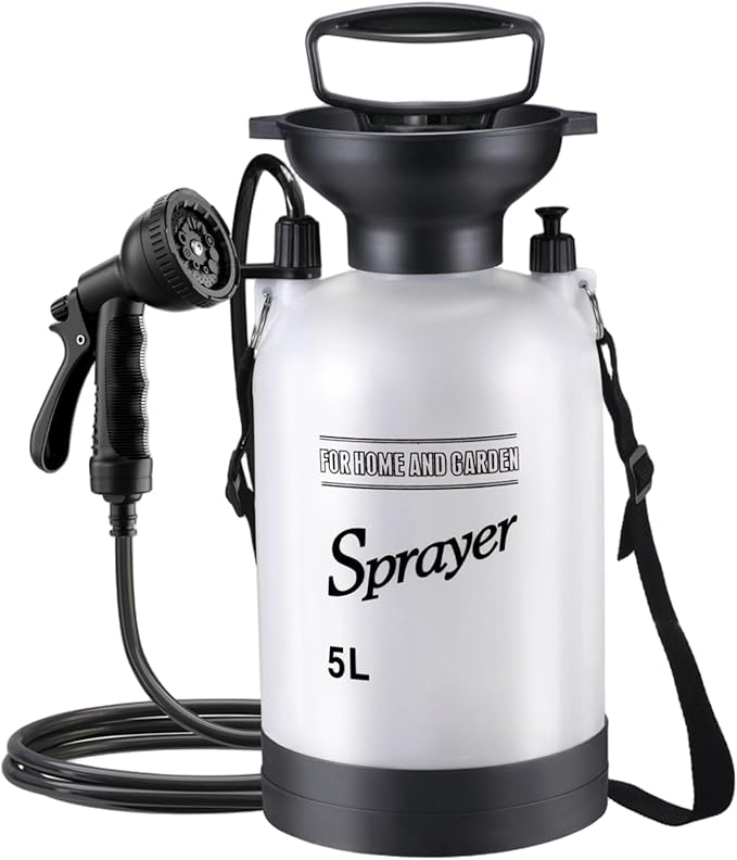 Portable Shower Portable Camping Shower 5L with 10 Modes Sprayer Head and 9.84ft Hose for Garden Picnic Hiking Beach Car Cleaning