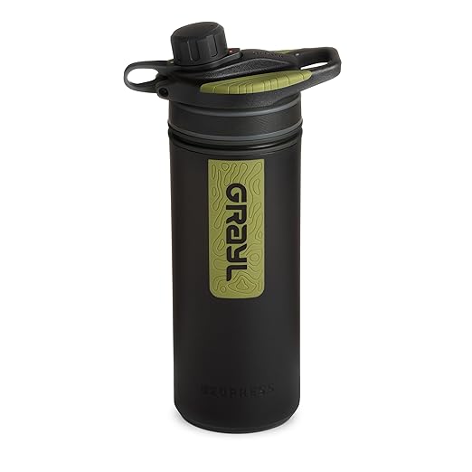 GRAYL GeoPress 24 oz Water Purifier Bottle - Filter for Hiking Camping Survival Travel (Black Camo)