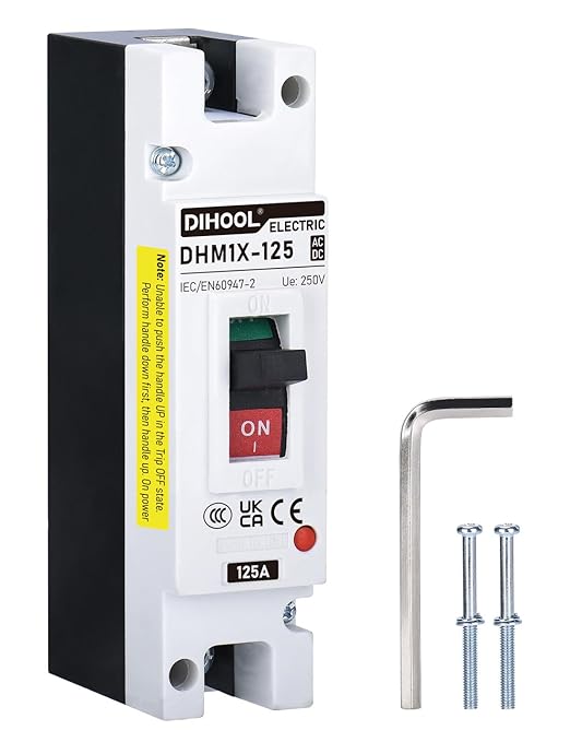 DIHOOL 125 Amp Heavy Duty Battery Disconnect Switch DC Circuit Breaker for Car Audio RV Marine Boat Truck Trolling Motors