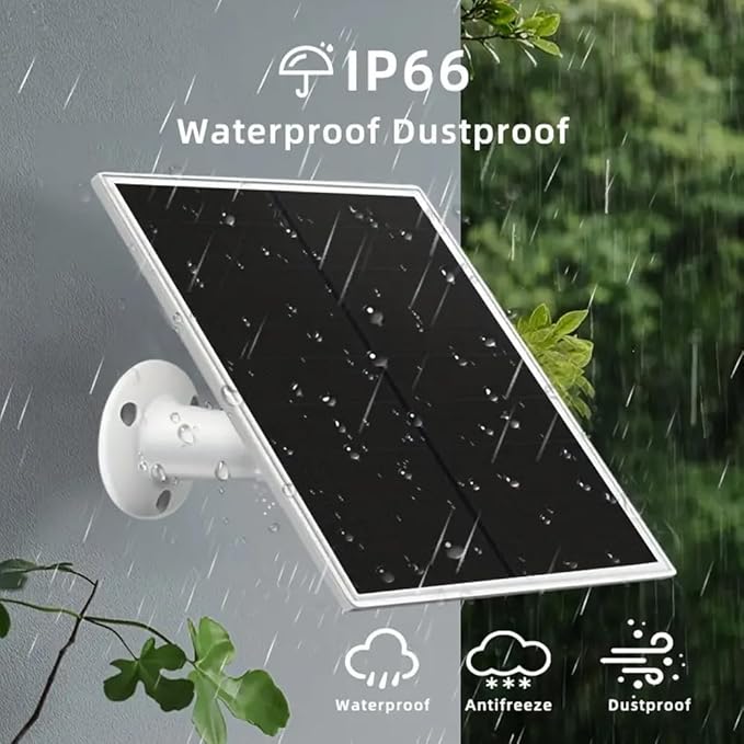 Solar Panel Charger for Ring Camera Compatible with Ri ng Stick Up Cam Stick Up Cam Pro Ring Spotlight Cam Plus/Pro 6W5V 13ft Charging Cable (White-2Pack)