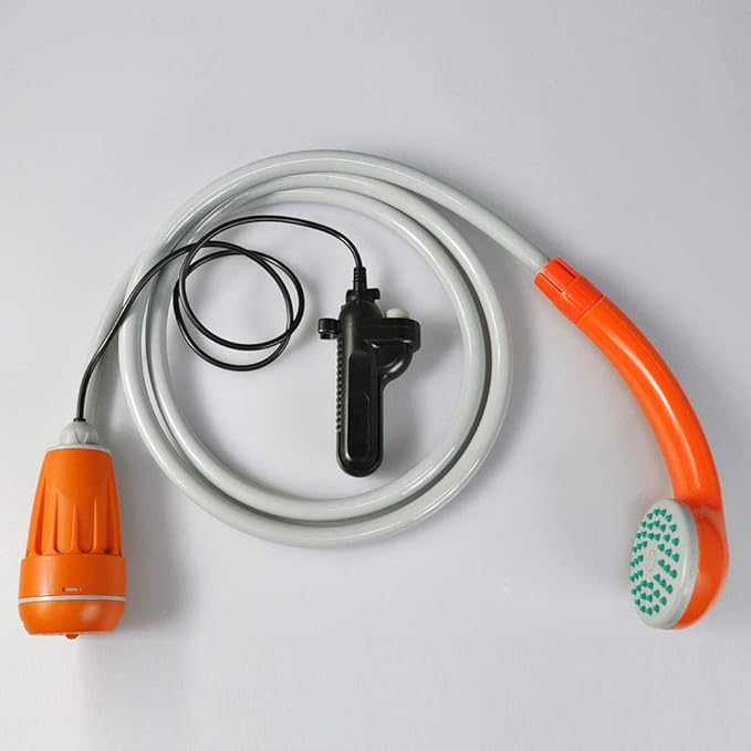 Moonight Portable Camping Shower Battery Powered Helio Pressure Shower for Outdoors Camping Pet Cleaning Car Washing Plants Watering Battery Powered Pump Watering System