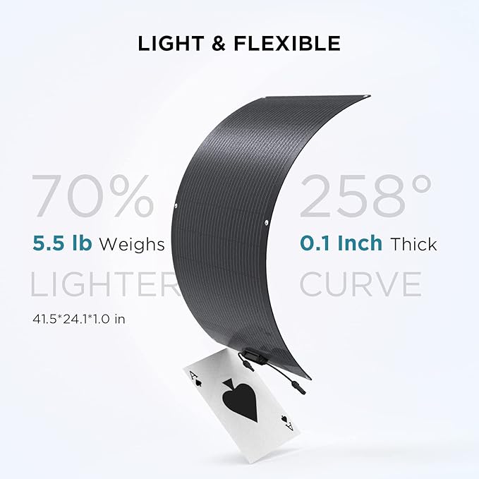 EF ECOFLOW 100W Flexible Solar Panel with High Efficiency Solar Modules IP68 Waterproofing Ideal for Off-Grid Solar Panel Kits PV Charging Power Kits &amp Ecosystem