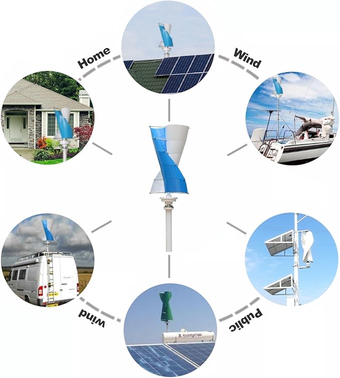 3KW Wind Turbine Generator Kit 24v 48v 96v 120v Vertical Axis Wind Turbine Generator Free Energy Windmill 3 Phase Generator for Home use (48 Volts)