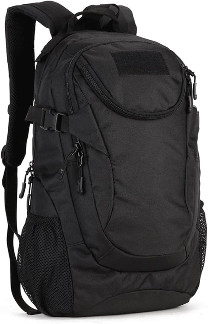 25L Tactical Hiking Backpack Military Camouflage Hunting Rucksack Lightweight Waterproof Climbing Sports Bag (Black)