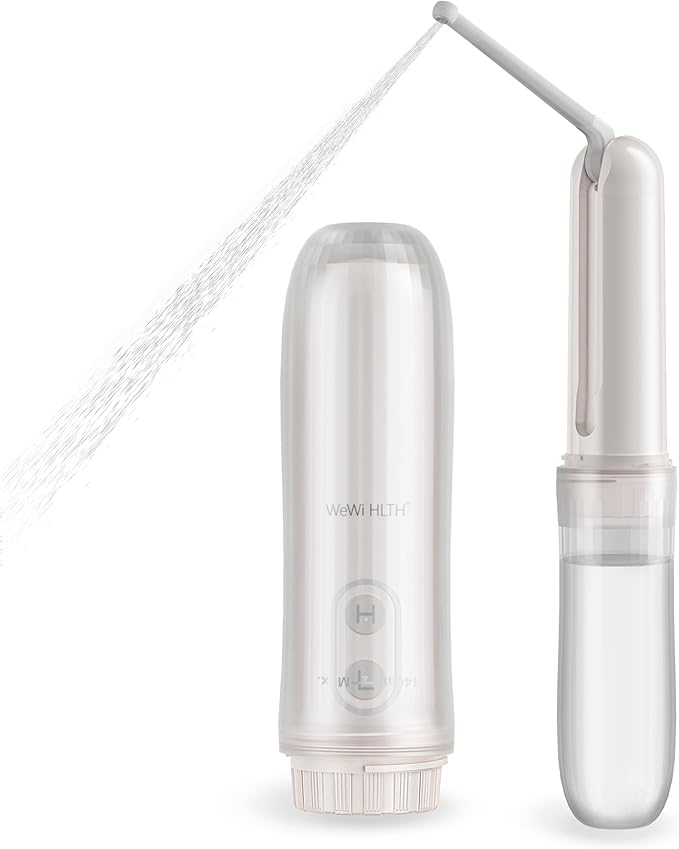 Portable Electric Bidet Sprayer - Handheld Travel Bidet with 2 Pressure Modes - Waterproof Foldable Pocket-Sized &amp Cordless for Bathroom Ultimate Personal Hygiene Cleaning at Home and Camping Whi