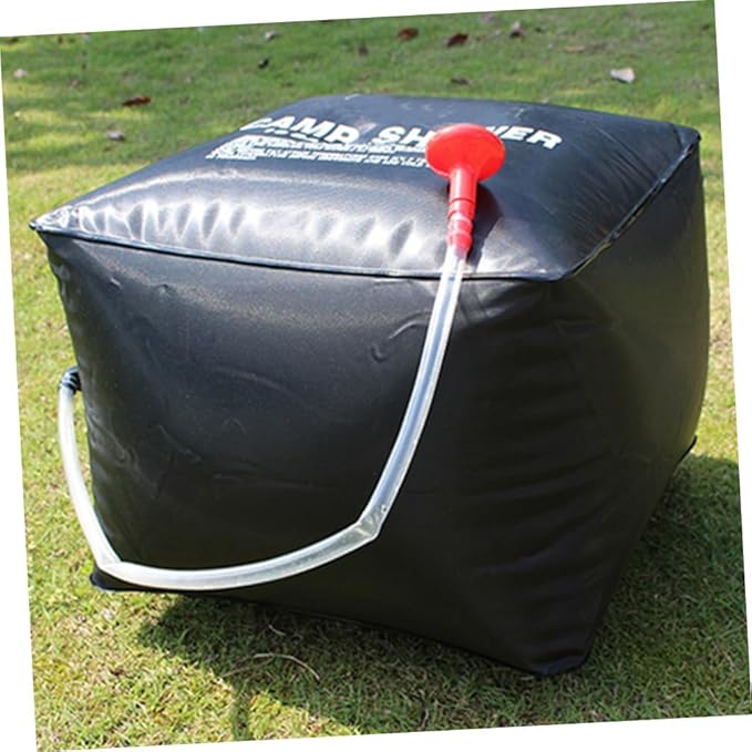 Toyvian 1Set Solar Shower Bag Portable Solar Heated Camping Shower Bag with Nozzle and Straps for Hiking Fishing Barbecues and Picnics Durable Construction