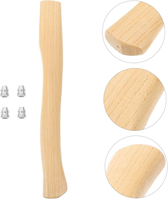 balacoo 5sets Wooden Axe Handle Replacement Hatchet Grip Ergonomic Design for Firewood Cutting Includes for