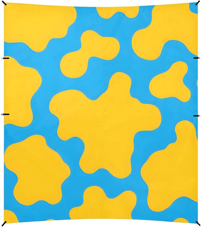 ALAZA Yellow Blue Cow Pattern Beach Tent Sun Shelter Portable Canopy Sunshade for Outdoor Camping Picnics Backyard Fun 10x9 ft