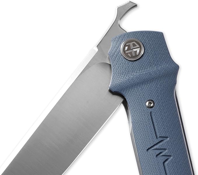 Petrified fish PFB04 Tena Folding Knife 3.82 D2 Black Stonewashed Blade Carbon Fiber Handle Pocket Knife for EDC Camping Outdoor (Carbon Fiber Black Stonewashed)
