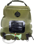 DECHOUS Portable Solar Shower Bag Outdoor Camping Water Storage with Shower Nozzle for Hiking Beach Swimming and Traveling Olive Green
