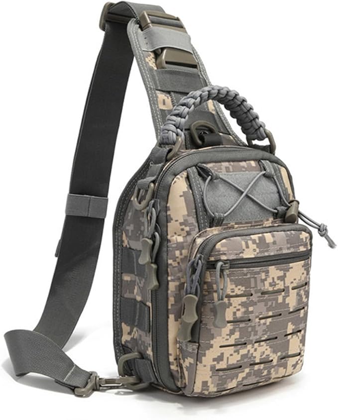 Tactical Sling Bag Pack Military Shoulder Bag Chest Pack Messenger Molle Sport Backpack Hiking Daypack Men Women (ACU)
