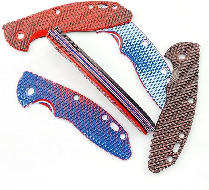 1 Pair G10 Scales Fits for Rick Hinderer knives XM18 3.5 Triple Colors Non-slip Handle Patch Blank DIY Replacement