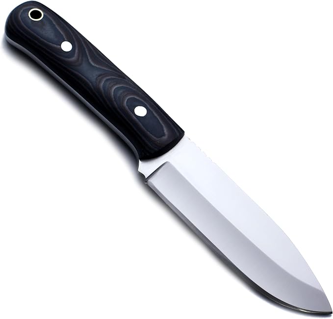 GCS Handmade Micarta Handle D2 Tool Steel Tactical Hunting Knife with leather sheath Full tang blade designed for Hunting &amp EDC GCS 185