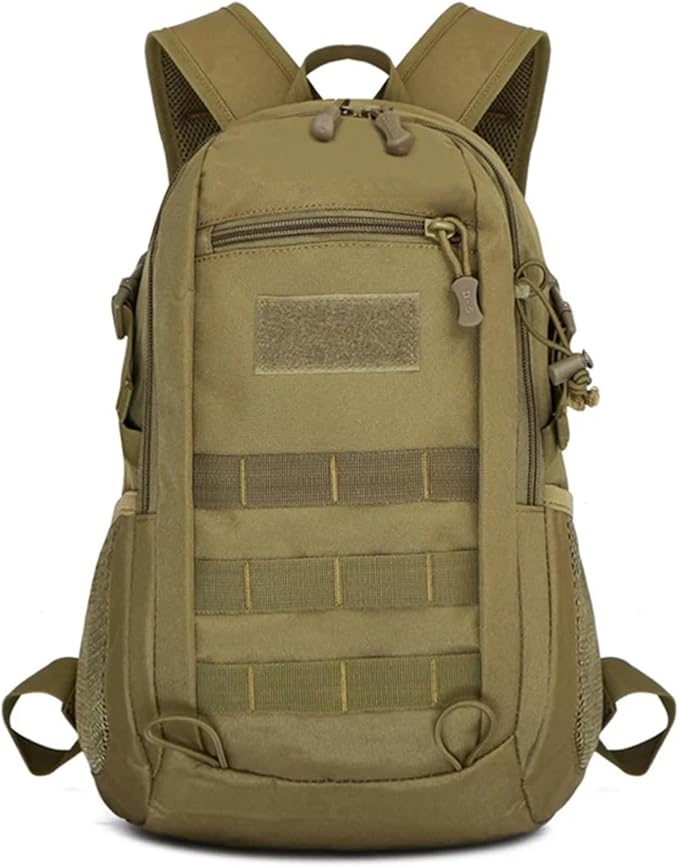 Compatible For Outdoor sports travel backpack camping fishing and hunting men's 15L waterproof tactical(Tan)