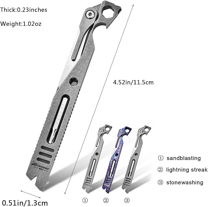 EDC Multitool Pry Bar with Utility knife Bottle Opener EDC Pocket Tool Gifts for Men (stonewashing)