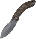 Petrified fish PFB06 Folding Knife3.74 14C28N Steel Stonewashed Blade Micarta Handle Folding knife for EDC Camping Outdoor (Brown Micarta)