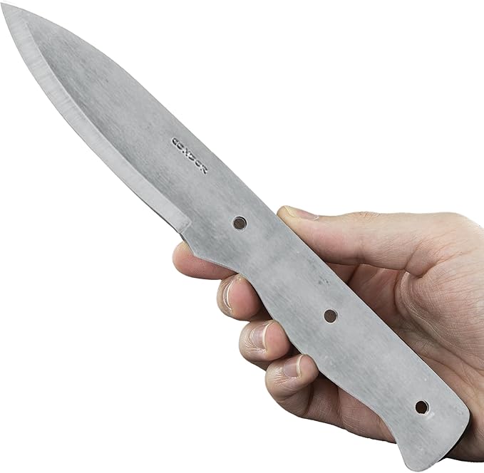 Condor Tool &amp Knife Bushlore Blade Blank - 1075 High Carbon Steel - Knife Blank with a Scandi Grind - Product is Sold Without Sheath - 4.3in Blade - 4.6oz