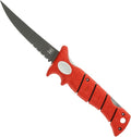 BUBBA 5 Inch Lucky Lew Folding Compact Fillet Knife with Non-Slip Grip Handle Stainless Steel Blade Lanyard Hole and Synthetic Carry Case for Gutting Fishing and Hunting