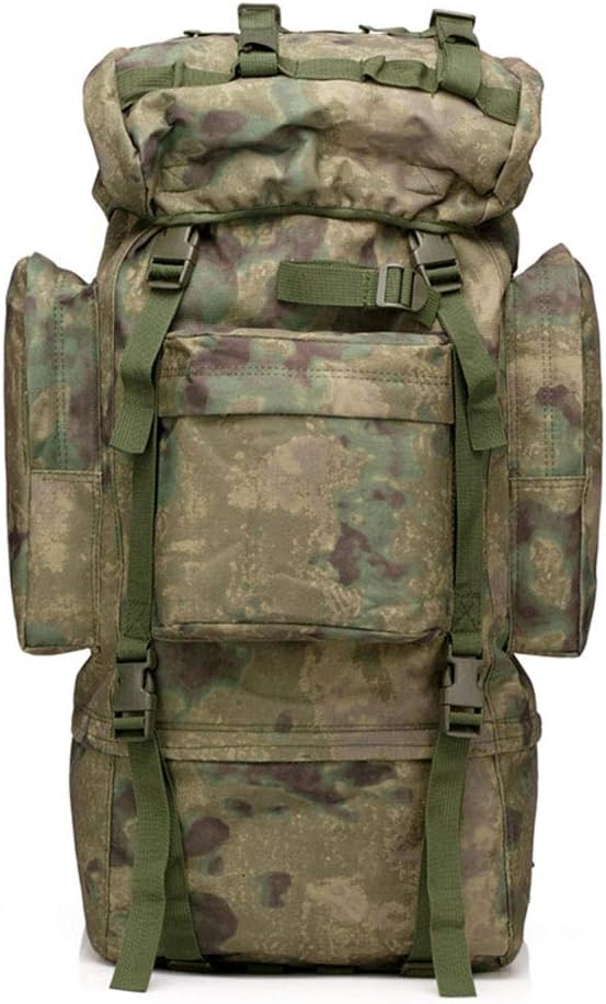 Outdoor Sports Pack Hiking Bag Tactical Rucksack Camo Knapsack Combat Camouflage Tactical Molle 65L Backpack - A-TACS FG